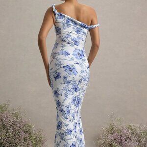 Club L London Lita, Maternity Dress Size 4, Blue Floral